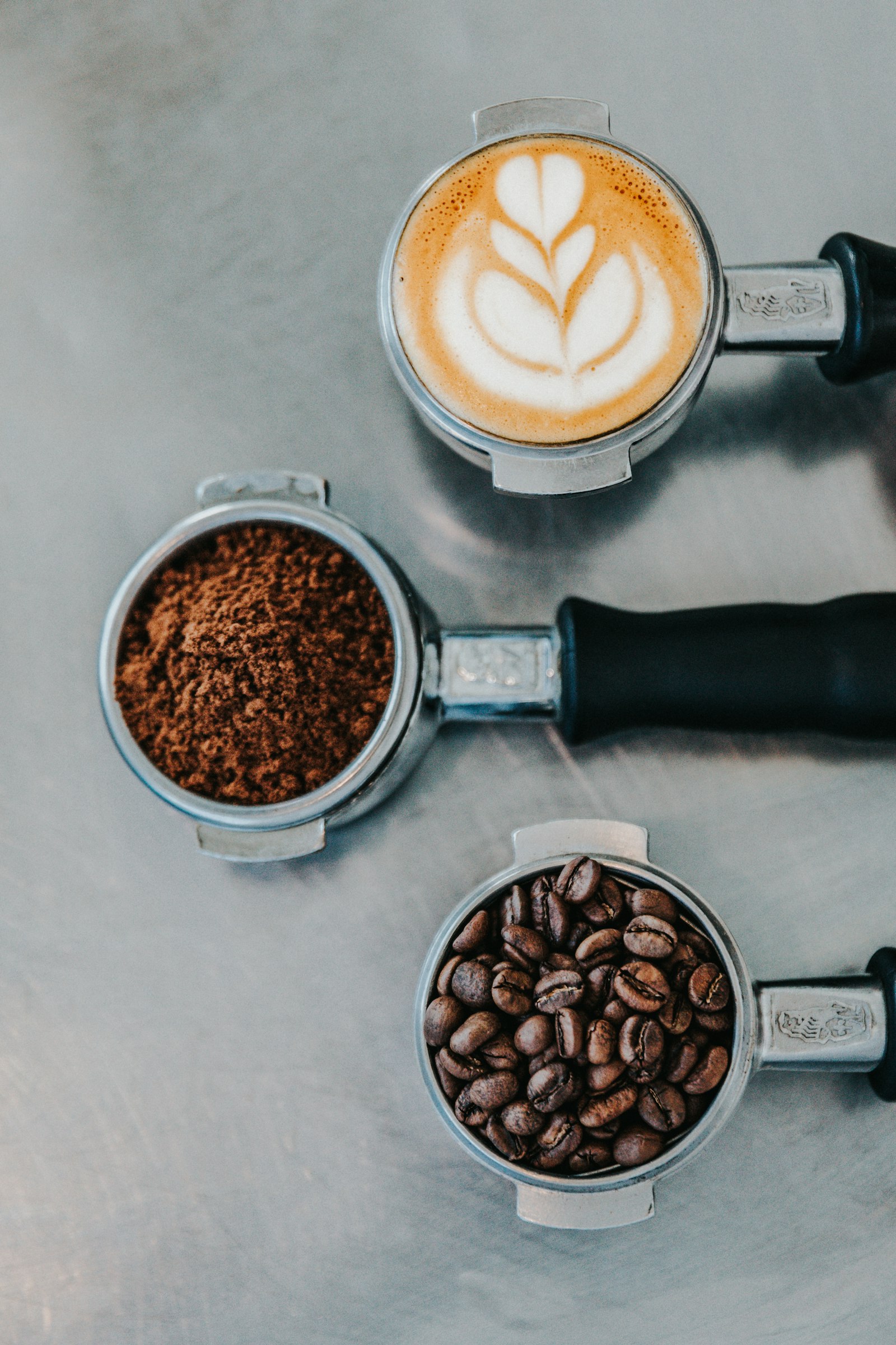 Portafilter with freshly ground espresso